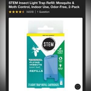 STEM Insect Light Trap Refill: Mosquito & Moth Control, Indoor Use, Odor-Free